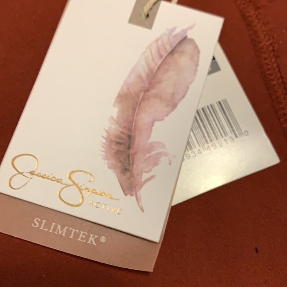 Jessica Simpson brand slimtek figure enhancing burnt orange/rust color leggings - Picture 2 of 11